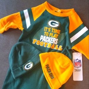 NFL Team Apparel Packer 0 to 3 month baby footie